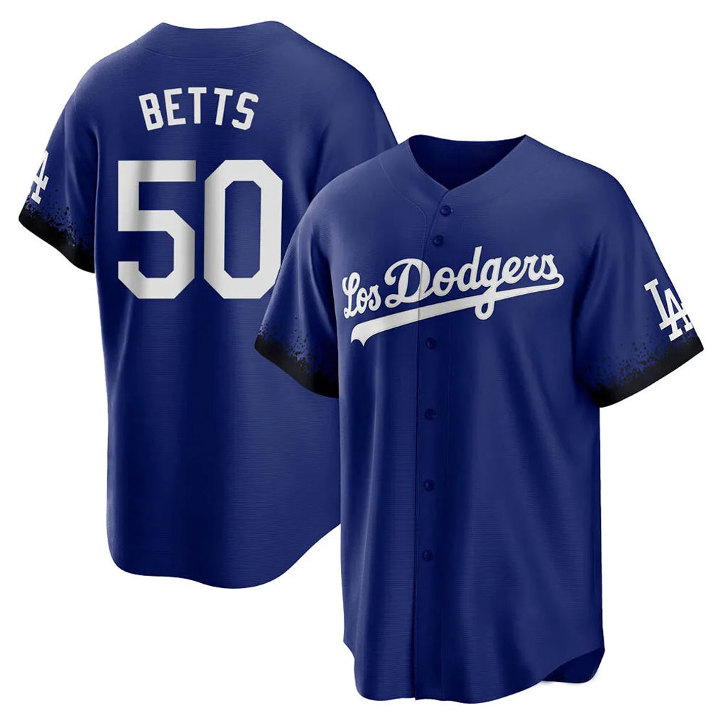 Silnrao LA.Dodgers #50 Mookie Betts Player Royal City Connect Home Game Stitched Jerseys