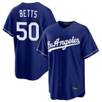 Silnrao LA.Dodgers #50 Mookie Betts Player Royal Game Stitched Jerseys