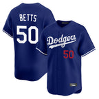 Silnrao LA.Dodgers #50 Mookie Betts Player Royal Limited Home Stitched Jerseys