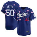Silnrao LA.Dodgers #50 Mookie Betts Player Royal Tokyo Series Vapor Premier Limited Stitched Jerseys
