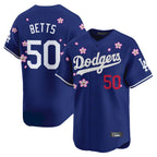Silnrao LA.Dodgers #50 Mookie Betts Player Royal Tokyo Series Vapor Premier Limited Stitched Jerseys