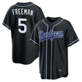 Silnrao LA.Dodgers #5 Freddie Freeman Player Black Carbon Limited Home Stitched Jerseys