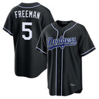 Silnrao LA.Dodgers #5 Freddie Freeman Player Black Carbon Limited Home Stitched Jerseys
