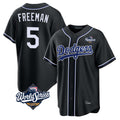 Silnrao LA.Dodgers #5 Freddie Freeman Player Black World Series Black Carbon Limited Home Stitched Jerseys