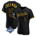 Silnrao LA.Dodgers #5 Freddie Freeman Player Black World Series Meet Snake Skin City Limited Elite Home Stitched Jerseys