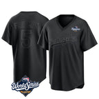 Silnrao LA.Dodgers #5 Freddie Freeman Player Black World Series Pitch Fashion T-shirt Stitched Jerseys