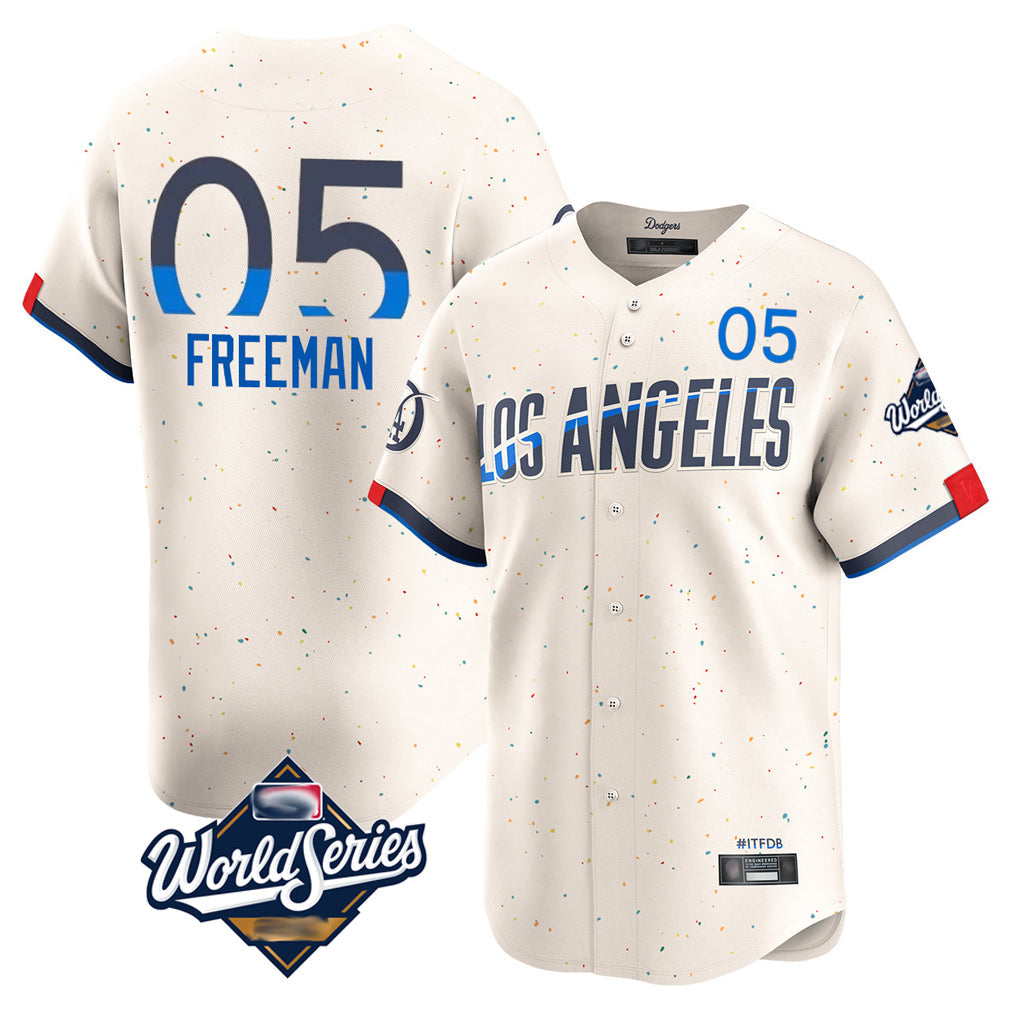 Silnrao LA.Dodgers #5 Freddie Freeman Player Cream World Series City Connect Limited Home Stitched Jerseys