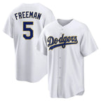 Silnrao LA.Dodgers #5 Freddie Freeman Player Gold White 2026 Collection Stadium Game Stitched Jerseys
