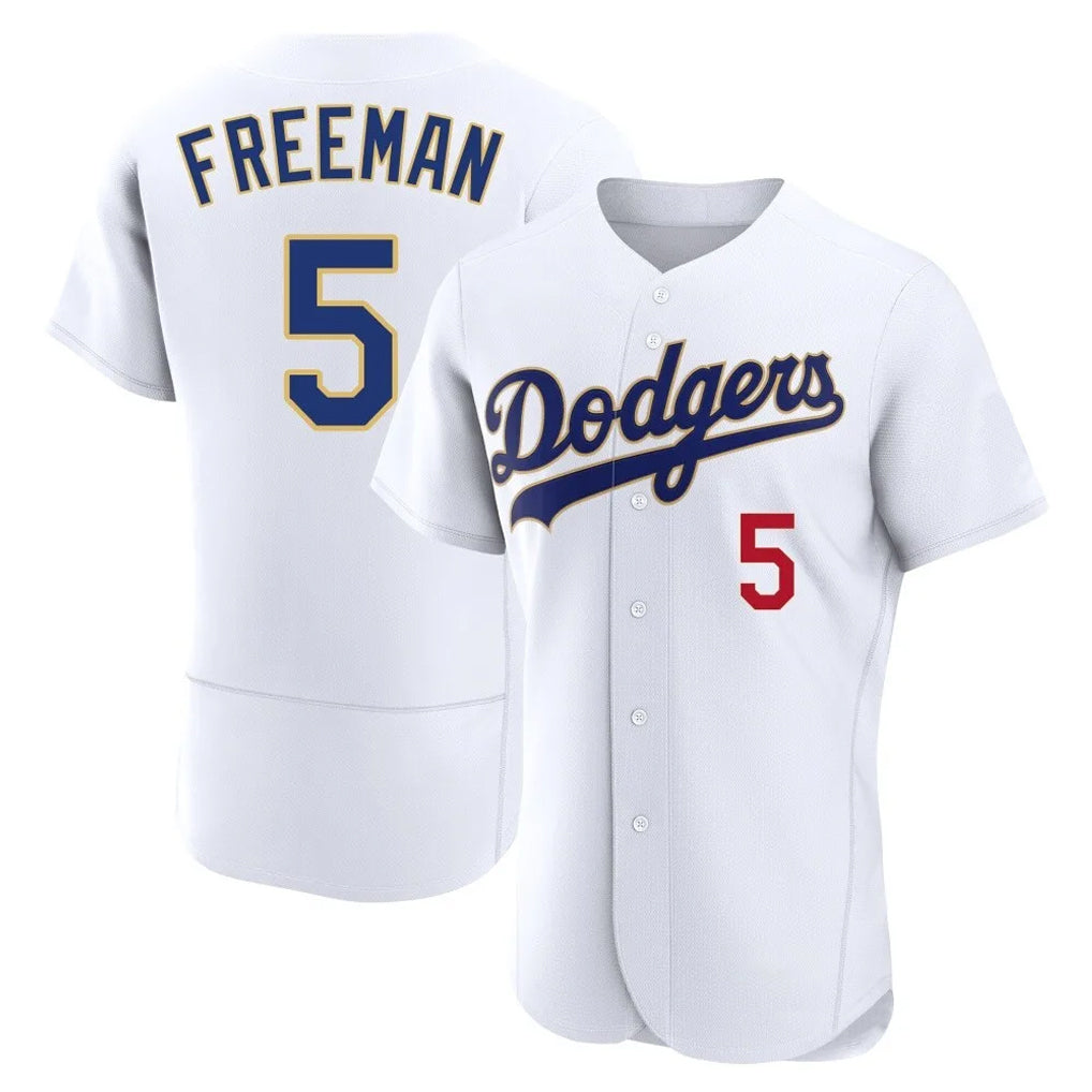 Silnrao LA.Dodgers #5 Freddie Freeman Player Gold White 2026 Collection Stadium Limited Elite Stitched Jerseys