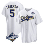 Silnrao LA.Dodgers #5 Freddie Freeman Player Gold White World Series 2026 Collection Stadium Game Stitched Jerseys