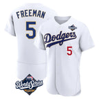 Silnrao LA.Dodgers #5 Freddie Freeman Player Gold White World Series 2026 Collection Stadium Limited Elite Stitched Jerseys