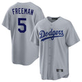 Silnrao LA.Dodgers #5 Freddie Freeman Player Gray Game Stitched Jerseys