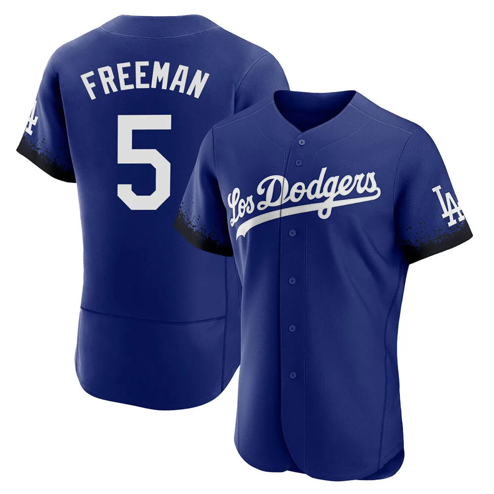 Silnrao LA.Dodgers #5 Freddie Freeman Player Royal City Connect Elite Home Stitched Jerseys