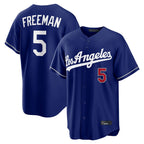 Silnrao LA.Dodgers #5 Freddie Freeman Player Royal Game Home Stitched Jerseys