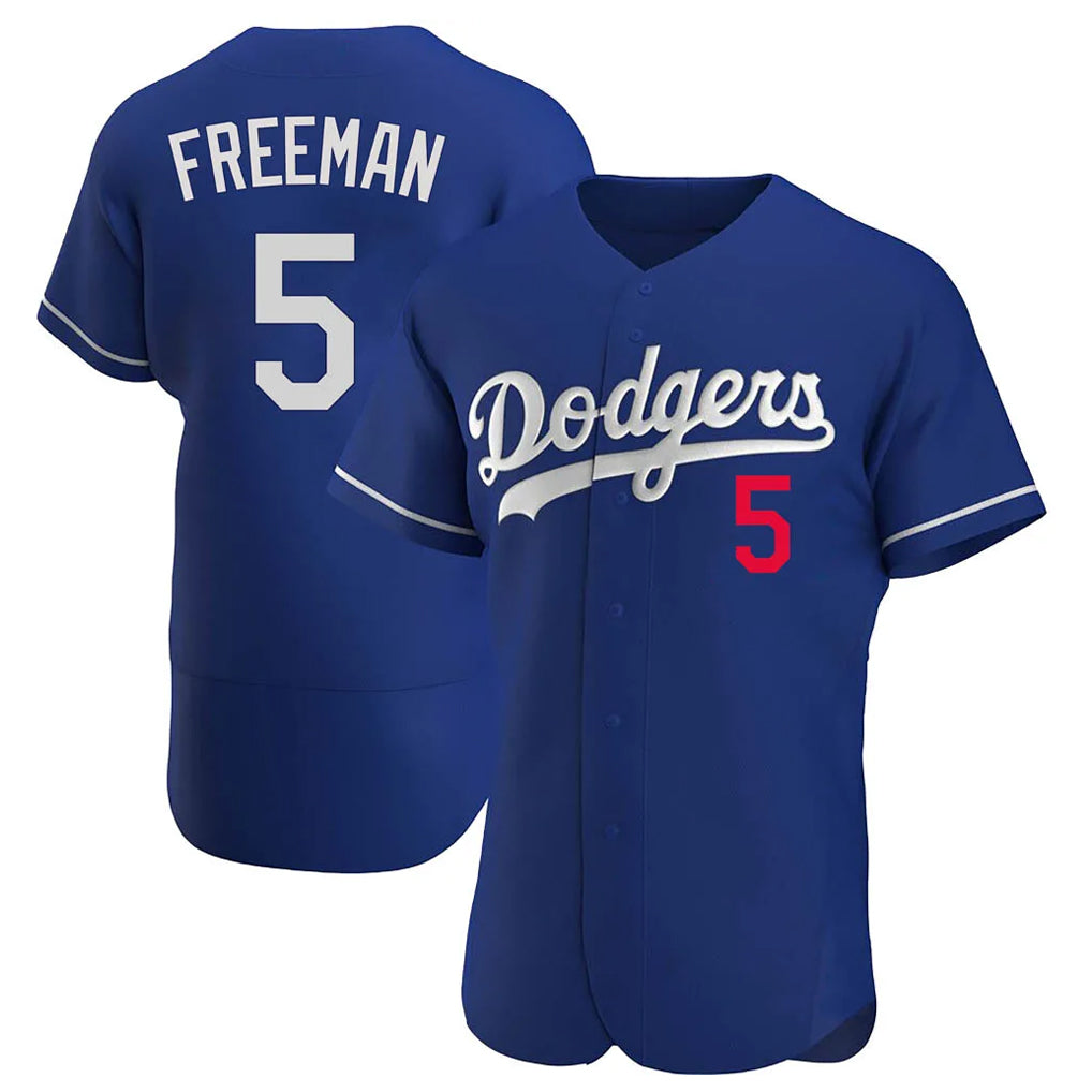 Silnrao LA.Dodgers #5 Freddie Freeman Player Royal Limited Elite Home Stitched Jerseys