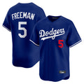 Silnrao LA.Dodgers #5 Freddie Freeman Player Royal Limited Home Stitched Jerseys