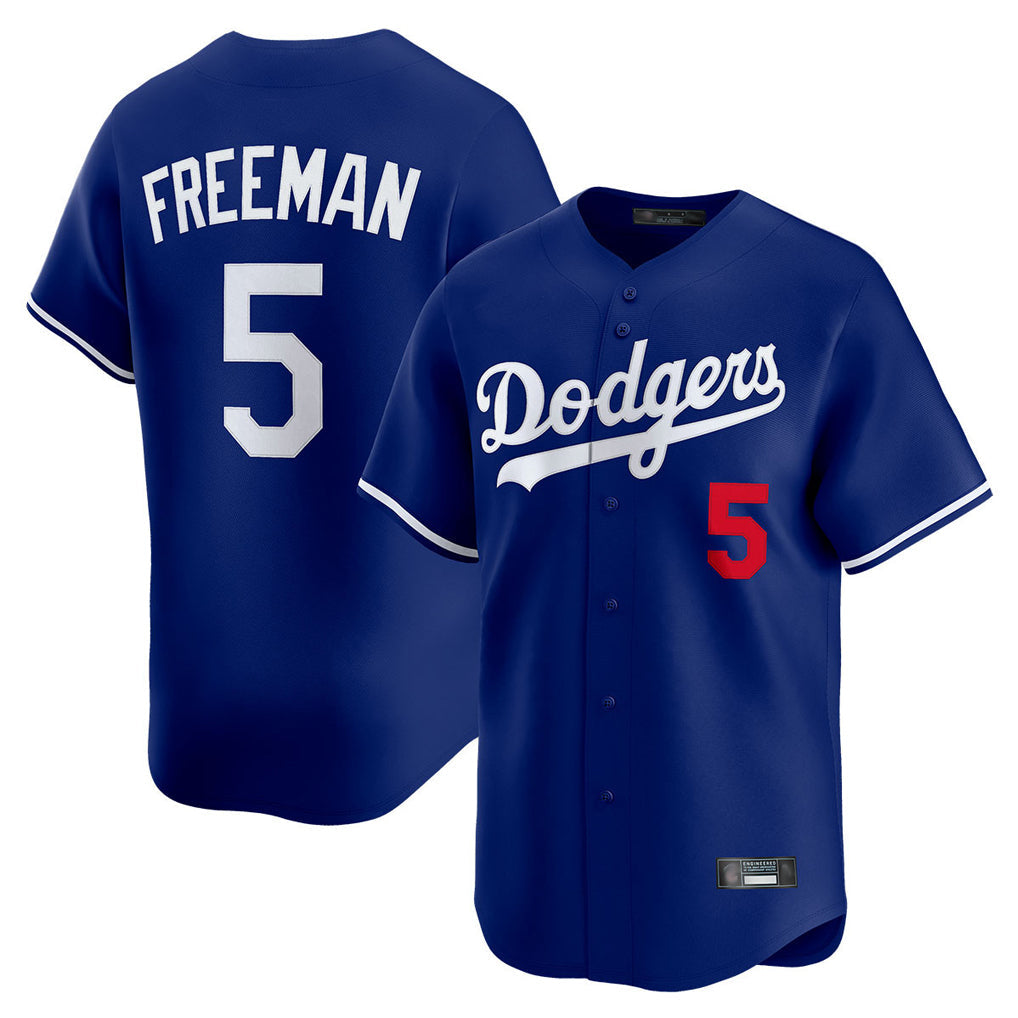 Silnrao LA.Dodgers #5 Freddie Freeman Player Royal Limited Home Stitched Jerseys