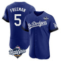 Silnrao LA.Dodgers #5 Freddie Freeman Player Royal World Series City Connect Elite Home Stitched Jerseys