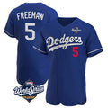 Silnrao LA.Dodgers #5 Freddie Freeman Player Royal World Series Limited Elite Home Stitched Jerseys