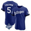 Silnrao LA.Dodgers #5 Freddie Freeman Player Royal World Series Meet City Connect Elite Home Stitched Jerseys