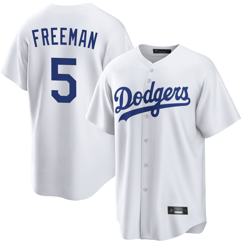 Silnrao LA.Dodgers #5 Freddie Freeman Player White Game Home Stitched Jerseys
