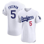 Silnrao LA.Dodgers #5 Freddie Freeman Player White Limited Elite Home Stitched Jerseys