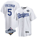 Silnrao LA.Dodgers #5 Freddie Freeman Player White World Series Game Home Stitched Jerseys