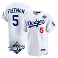 Silnrao LA.Dodgers #5 Freddie Freeman Player White World Series Limited Home Stitched Jerseys