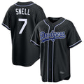 Silnrao LA.Dodgers #7 Blake Snell Player Black Carbon Limited Home Stitched Jerseys