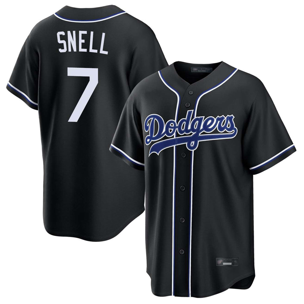 Silnrao LA.Dodgers #7 Blake Snell Player Black Carbon Limited Home Stitched Jerseys