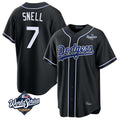 Silnrao LA.Dodgers #7 Blake Snell Player Black Carbon Limited World Series Home Stitched Jerseys