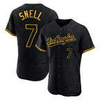 Silnrao LA.Dodgers #7 Blake Snell Player Black Snake Skin City Limited Elite Home Stitched Jerseys