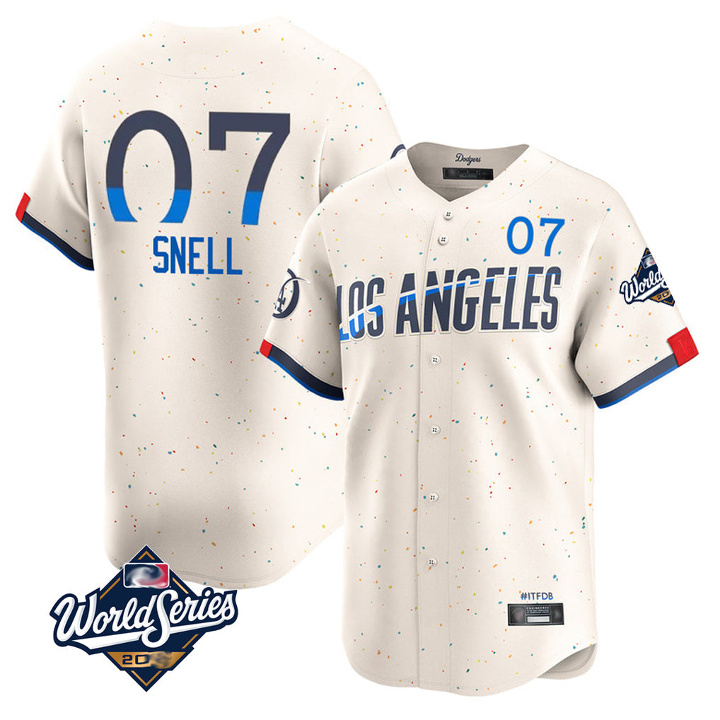 Silnrao LA.Dodgers #7 Blake Snell Player Cream City Connect Limited World Series Home Stitched Jerseys