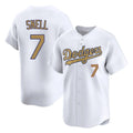 Silnrao LA.Dodgers #7 Blake Snell Player Gold Collection Limited Home Stitched Jerseys
