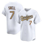 Silnrao LA.Dodgers #7 Blake Snell Player Gold Collection Limited Home Stitched Jerseys