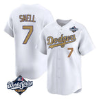 Silnrao LA.Dodgers #7 Blake Snell Player Gold Collection Limited World Series Home Stitched Jerseys