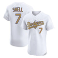 Silnrao LA.Dodgers #7 Blake Snell Player Gold Limited Elite Home Stitched Jerseys