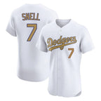 Silnrao LA.Dodgers #7 Blake Snell Player Gold Limited Elite Home Stitched Jerseys