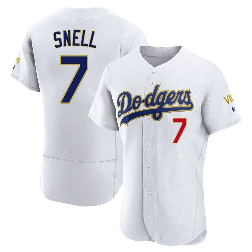 Silnrao LA.Dodgers #7 Blake Snell Player Gold White 2026 Collection Stadium Limited Elite Stitched Jerseys