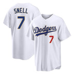 Silnrao LA.Dodgers #7 Blake Snell Player Gold White 2026 Collection Stadium Limited Stitched Jerseys