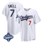 Silnrao LA.Dodgers #7 Blake Snell Player Gold White 2026 Collection Stadium Limited World Series Meet Stitched Jerseys