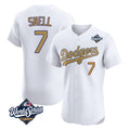Silnrao LA.Dodgers #7 Blake Snell Player Gold World Series Limited Elite Home Stitched Jerseys