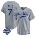 Silnrao LA.Dodgers #7 Blake Snell Player Gray Game Limited World Series Meet Home Stitched Jerseys