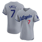 Silnrao LA.Dodgers #7 Blake Snell Player Gray Limited Elite Home Stitched Jerseys