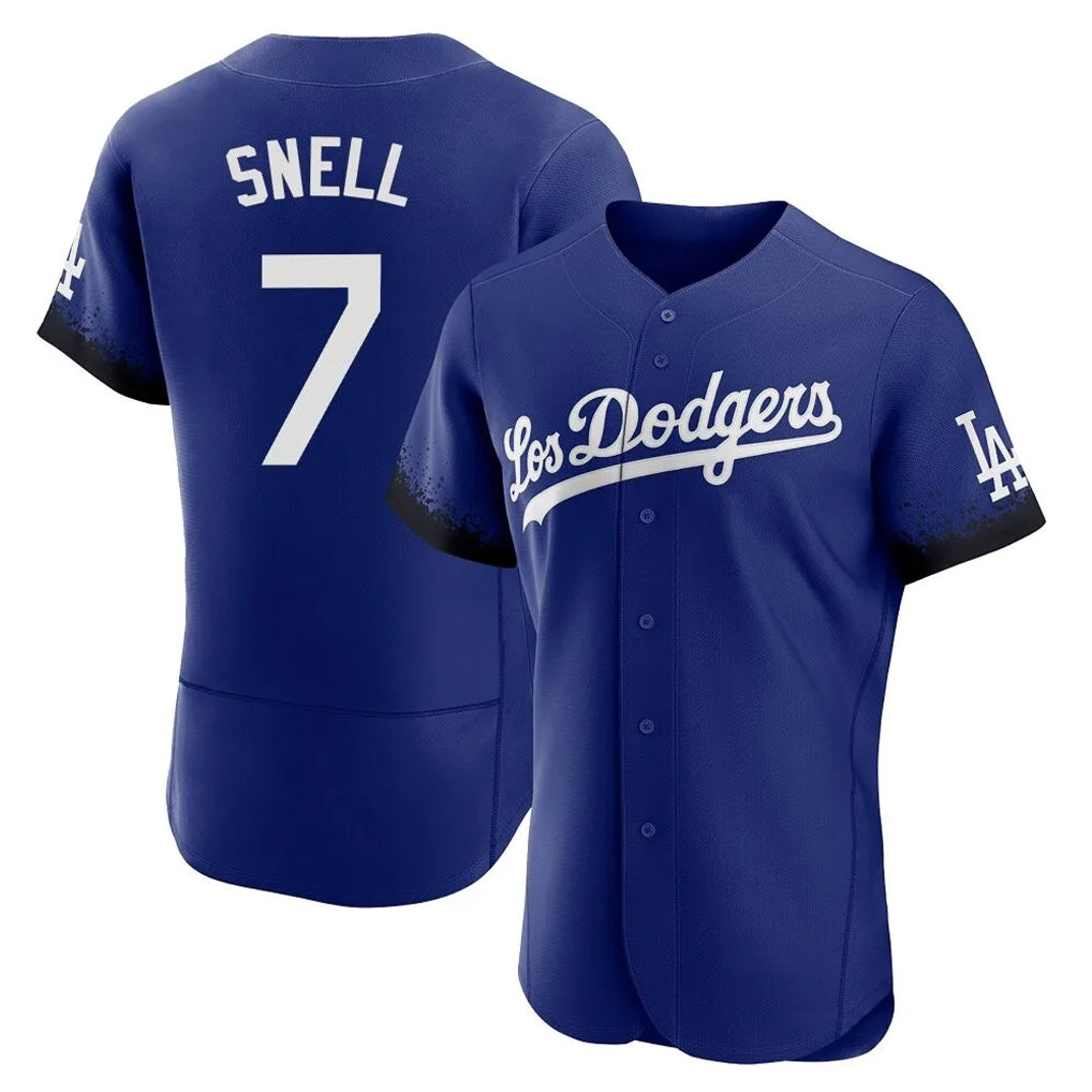 Silnrao LA.Dodgers #7 Blake Snell Player Royal City Connect Elite Home Stitched Jerseys