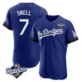 Silnrao LA.Dodgers #7 Blake Snell Player Royal City Connect Elite World Series Home Stitched Jerseys