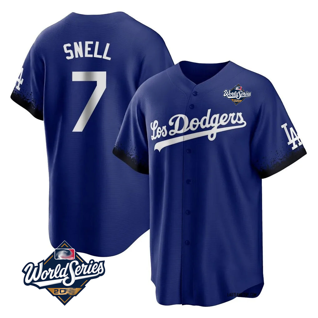 Silnrao LA.Dodgers #7 Blake Snell Player Royal City Connect Game World Series Stitched Jerseys