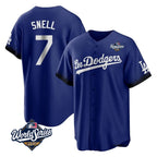 Silnrao LA.Dodgers #7 Blake Snell Player Royal City Connect Game World Series Stitched Jerseys