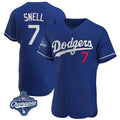 Silnrao LA.Dodgers #7 Blake Snell Player Royal Limited Elite World Series Meet Home Stitched Jerseys