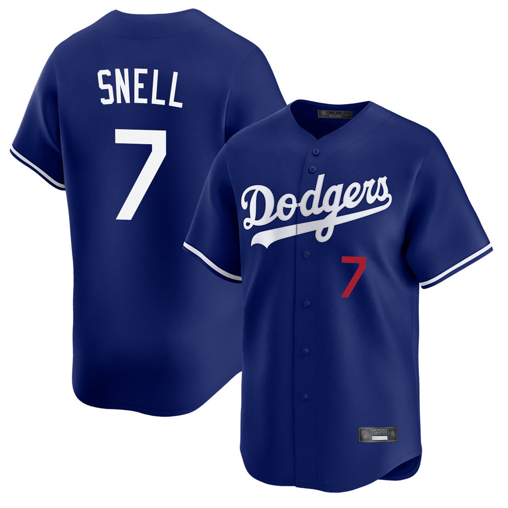 Silnrao LA.Dodgers #7 Blake Snell Player Royal Limited Home Stitched Jerseys